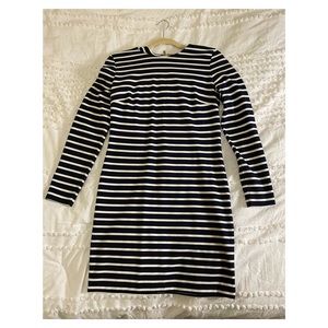 Mk striped long sleeve dress midi